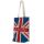 London Union Jack Flagga Bomullsväska med Dragkedja och Foder