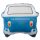 Plysch Volkswagen VW T1 Camper Bus Blå Formad Kudde