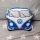 Plysch Volkswagen VW T1 Camper Bus Blå Formad Kudde