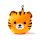 Relaxeazzz Tiger Rund Plysch Resekudde & Ögonmask
