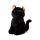 Svart Katt Plysch Dörrstopp