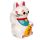 Maneki Neko Lyckokatt Vit Sparbössa i Keramik