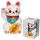 Maneki Neko Lyckokatt Vit Sparbössa i Keramik