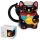 Svart Maneki Neko Lyckokatt Formad Keramikmugg