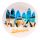 VW Volkswagen T1 Camper Bus The Waves 4-Pack Picknicktallrikar i RPET