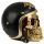 Guld Dödskalle i Motorcykelhjälm Ornament