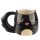 Feline Fine Svart Katt Formad Mugg
