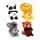 Queasy Squeezies Adoramals Zoo Mix #1 Formad Plysch Klämmig Leksak